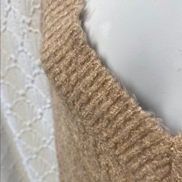 NWT Jason Wu size large Tan Taupe V-Neck Sweater viscous soft cozy‎ warm winter - Picture 6 of 12